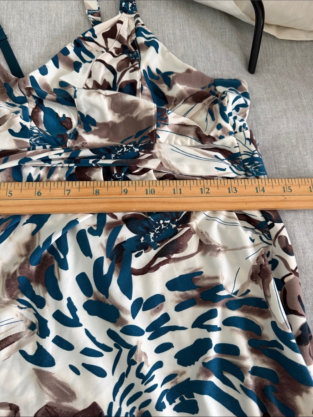 Soma Teal & Brown Floral Print Maxi Dress - Picture 12 of 12
